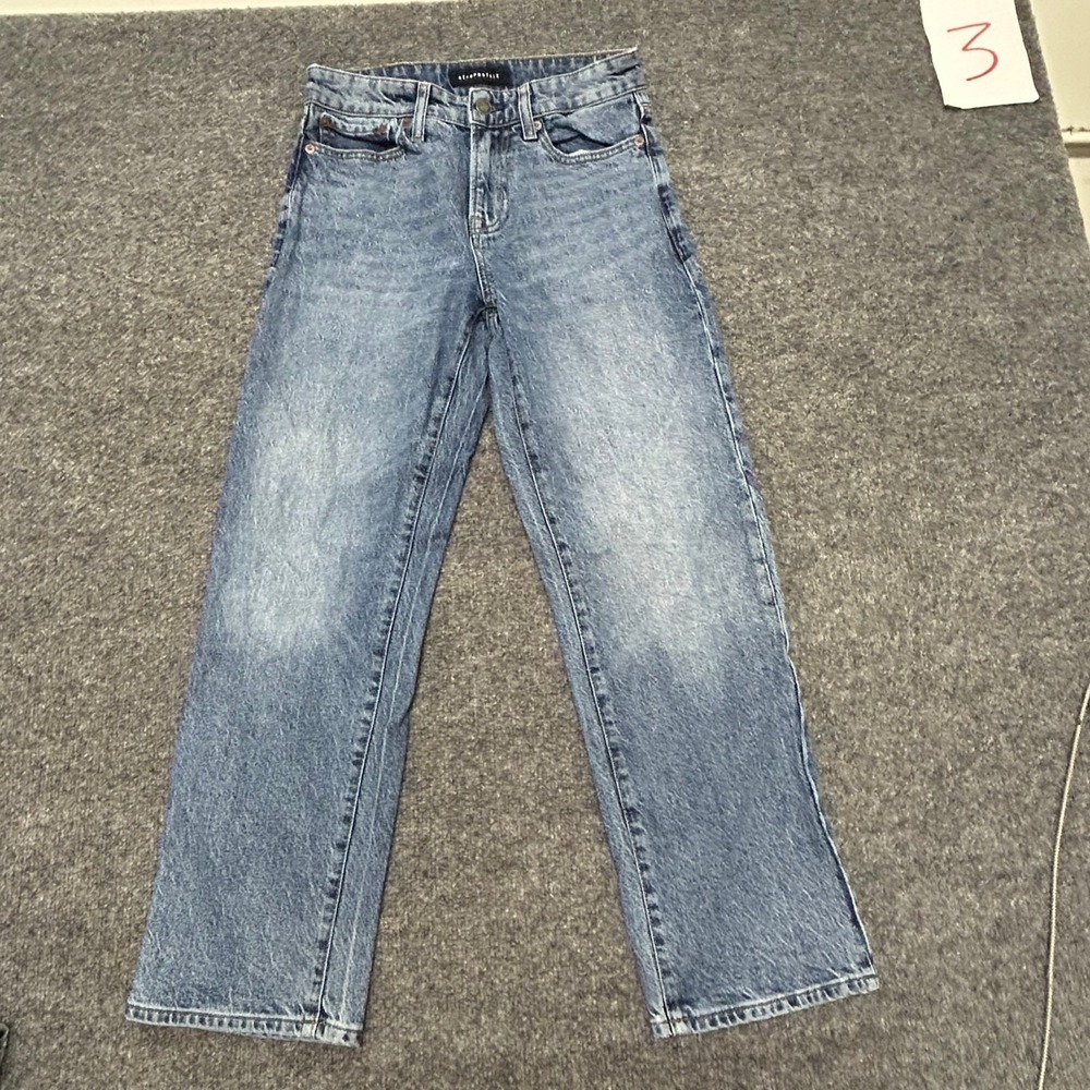 Aeropostale Jeans Womens Size 27/28 Blue Loose Straight Leg Denim Medium Wash